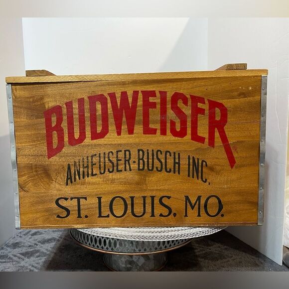 Vintage Budweiser Anheuser-Busch Wooden Beer Crate - Picture 3 of 12